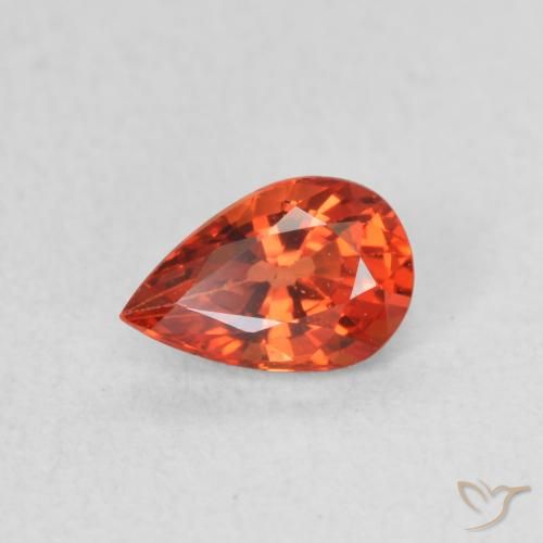 0.49ct Natürlicher rötlich-orange Saphir, Birnenform, VVS