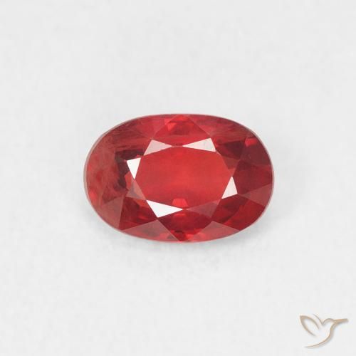 0.61ct Natürlicher Mittelrot Saphir, Oval, VS