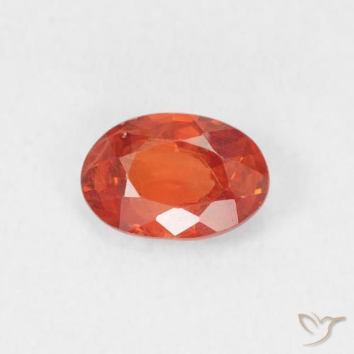 0.54ct Natürlicher Amber Orange Saphir, Oval, VS
