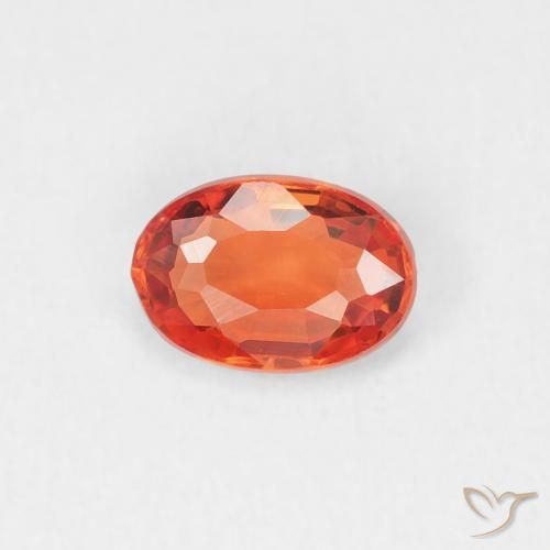 0.53ct Natürlicher Feuerorange Saphir, Oval, VVS