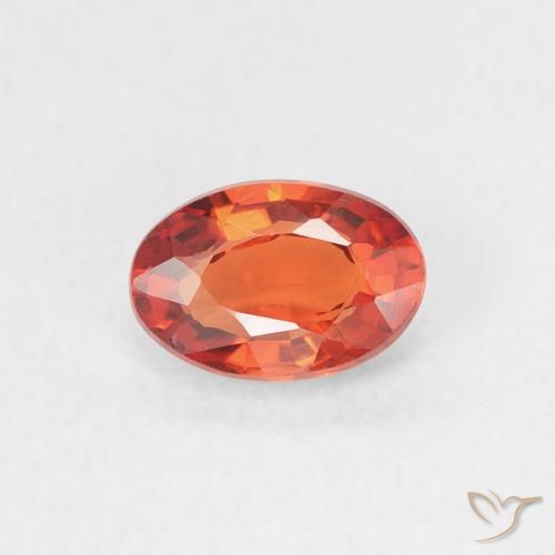 0.64ct Natürlicher rötlich-orange Saphir, Oval, VVS
