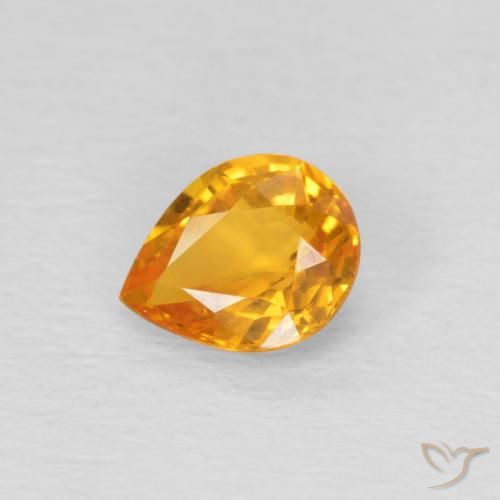 0.70ct Natürlicher Orange-Gold Saphir, Birnenform, VS