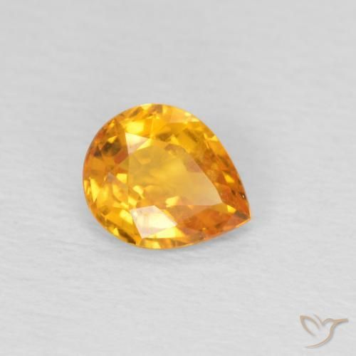 9,17 ctw natürlicher Orange-Gold Saphir, Birnenform, VS