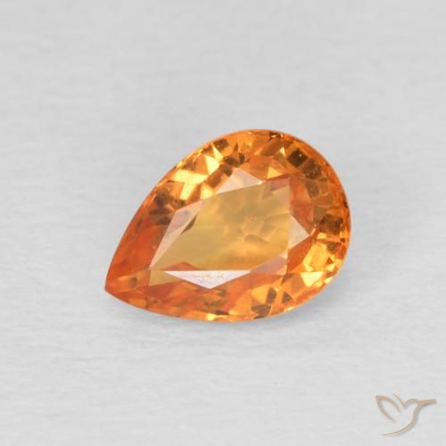1.05ct Natürlicher hellorange Saphir, Birnenform, VS