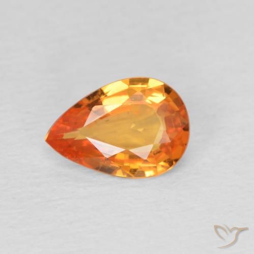 0.69ct Natürlicher hellorange Saphir, Birnenform, VVS-VS