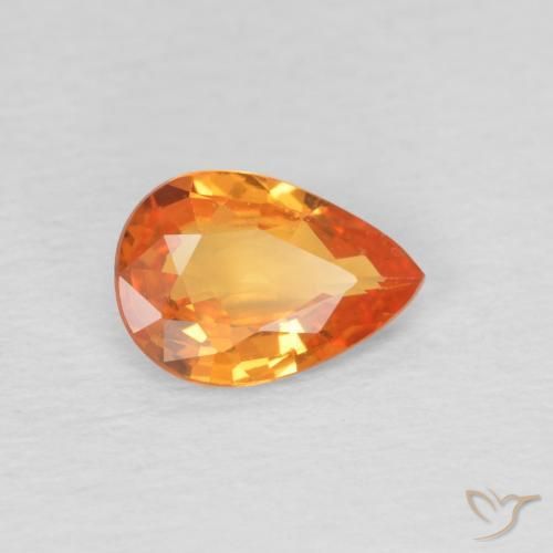 9,17 ctw natürlicher hellorange Saphir, Birnenform, VVS-VS
