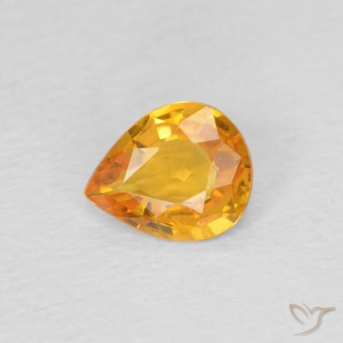 0.60ct Natürlicher Mittelorange Saphir, Birnenform, VVS-VS
