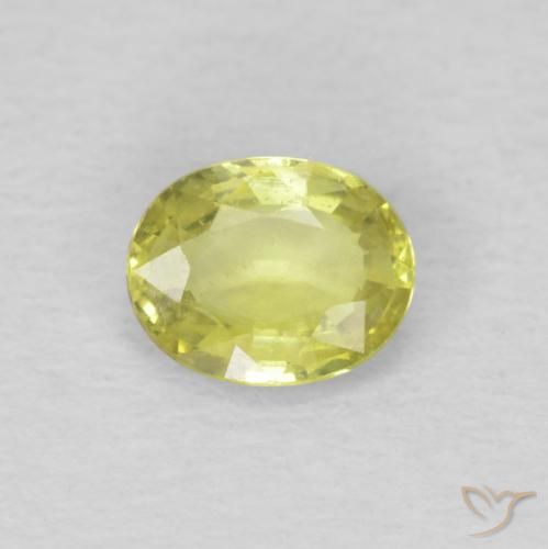 0.50ct Natürlicher Zitronengelb Saphir, Oval, VS