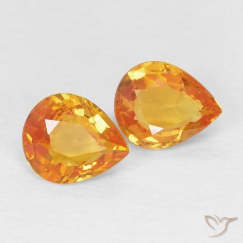 1.23ctw Natürlicher Aprikose Orange Saphir, Birnenform, VVS-VS