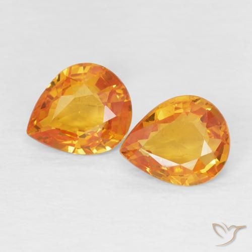 1.23 ct natürliche Aprikose Orange Saphir-Edelsteine, Birnenform, VVS-VS