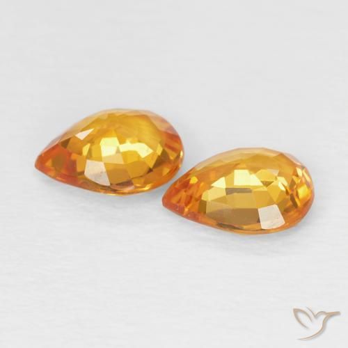 1.23 ct natürliche Aprikose Orange Saphir-Edelsteine, Birnenform, VVS-VS