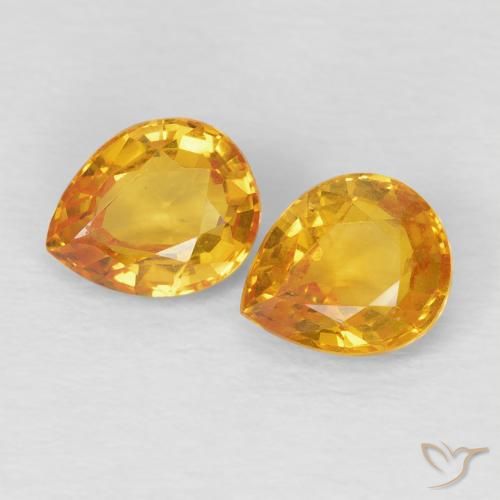 1.54ctw Natürlicher Mittelorange Saphir, Birnenform, VVS-VS