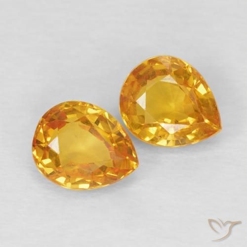 1.54 ct natürliche Mittelorange Saphir-Edelsteine, Birnenform, VVS-VS