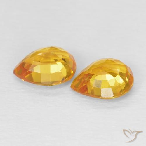 1.54 ct natürliche Mittelorange Saphir-Edelsteine, Birnenform, VVS-VS