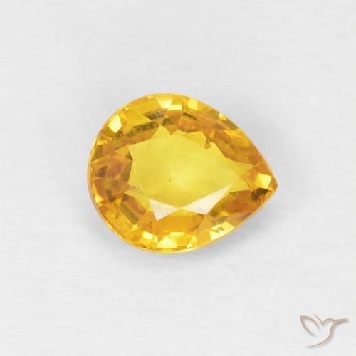 0.88ct Natürlicher Golden Saphir, Birnenform, VVS-VS