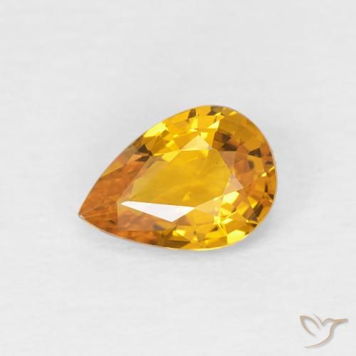0.83ct Natürlicher Aprikose Orange Saphir, Birnenform, VVS