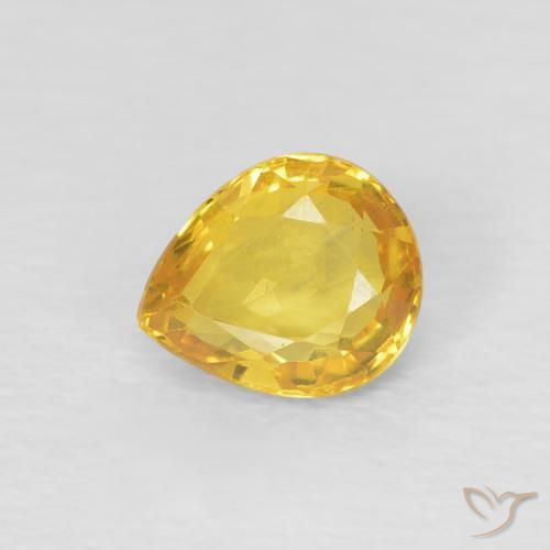 0.74ct Natürlicher Golden Saphir, Birnenform, VVS-VS