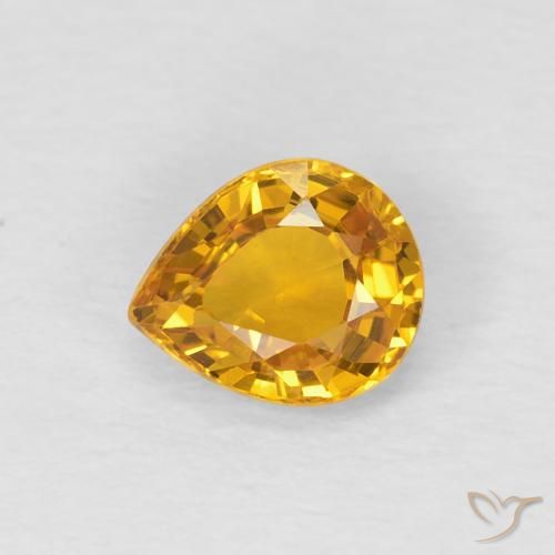 0.79ct Natürlicher Orange-Gold Saphir, Birnenform, VVS-VS