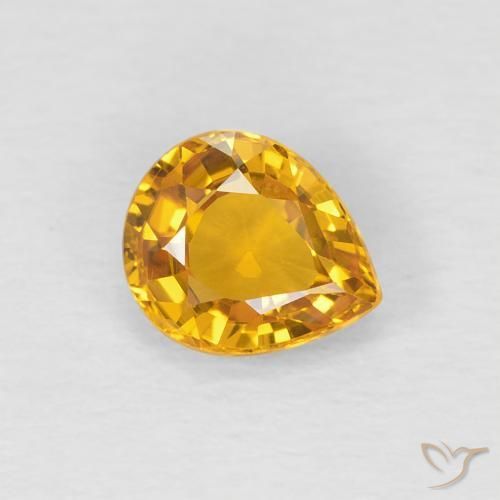 9,17 ctw natürlicher Orange-Gold Saphir, Birnenform, VVS-VS