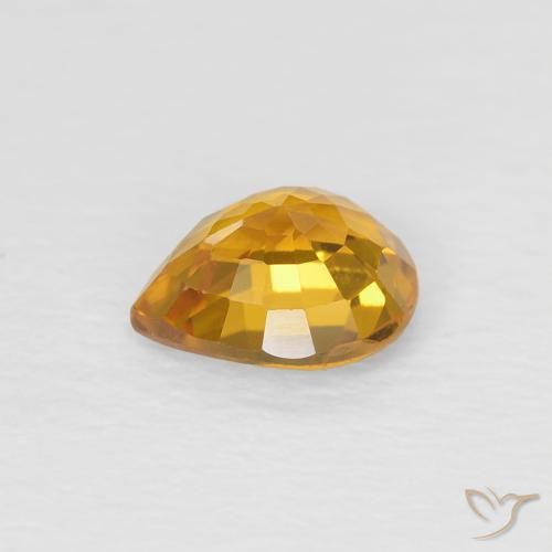 9,17 ctw natürlicher Orange-Gold Saphir, Birnenform, VVS-VS