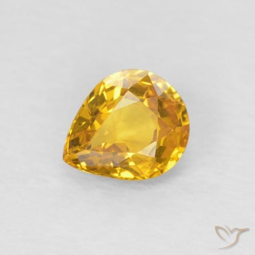 0.64ct Natürlicher Golden Saphir, Birnenform, VS