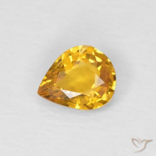 0.54ct Natürlicher Golden Saphir, Birnenform, VS