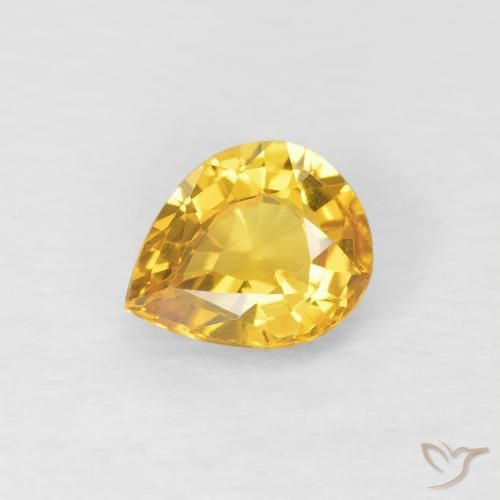 0.62ct Natürlicher Golden Saphir, Birnenform, VS