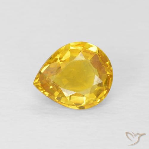 0.76ct Natürlicher Golden Saphir, Birnenform, VVS