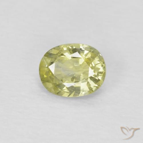 0.48ct Natürlicher hellgelb Saphir, Oval, VS
