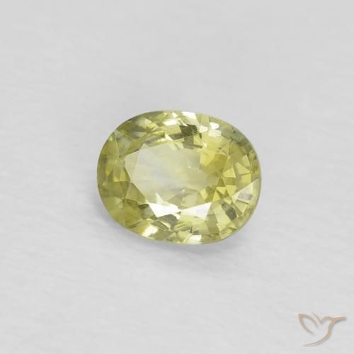 9,17 ctw natürlicher hellgelb Saphir, Oval, VS