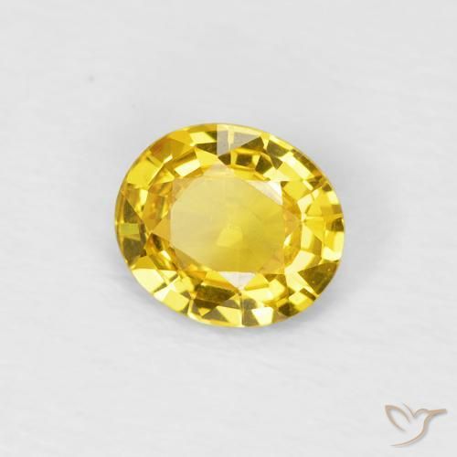 9,17 ctw natürlicher Mittelgelb Saphir, Oval, VVS