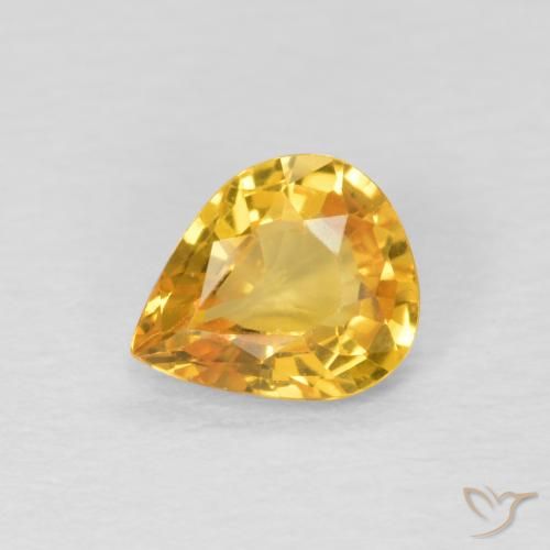 0.60ct Natürlicher Golden Saphir, Birnenform, VVS