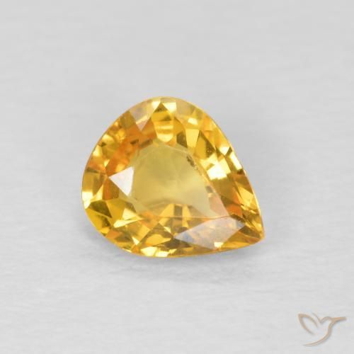 9,17 ctw natürlicher Golden Saphir, Birnenform, VVS