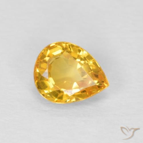 9,17 ctw natürlicher gold-orange Saphir, Birnenform, VVS
