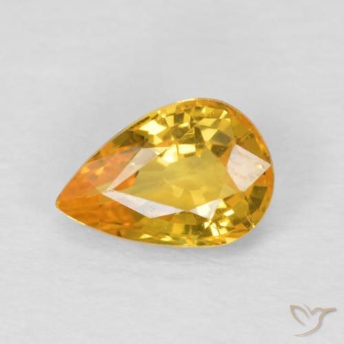 0.86ct Natürlicher Orange-Gold Saphir, Birnenform, VVS