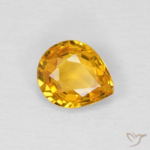 9,17 ctw natürlicher Medium Light Orange-Gold Saphir, Birnenform, VS