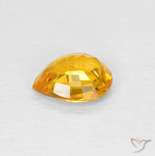 9,17 ctw natürlicher Medium Light Orange-Gold Saphir, Birnenform, VS