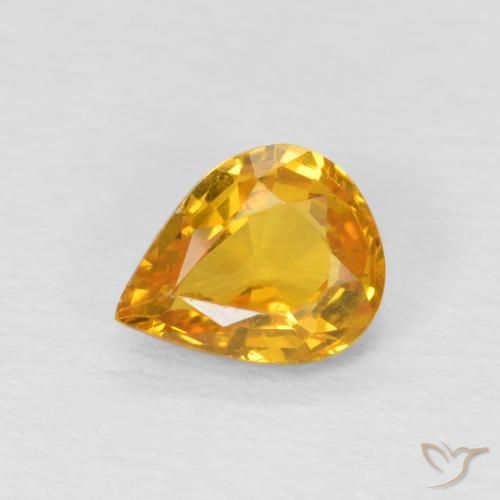 0.65ct Natürlicher Orange-Gold Saphir, Birnenform, VS