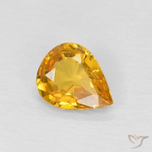 9,17 ctw natürlicher Orange-Gold Saphir, Birnenform, VS