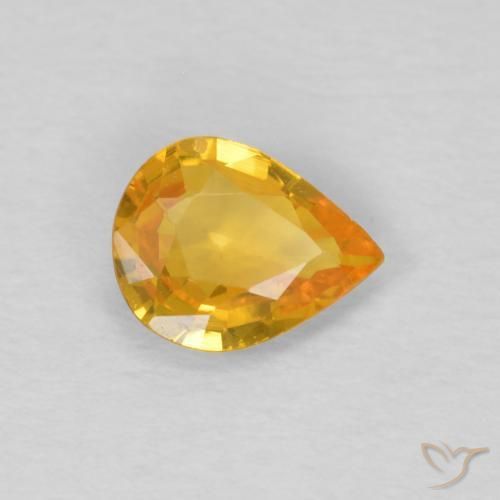 9,17 ctw natürlicher Dunkelgolden Saphir, Birnenform, VS