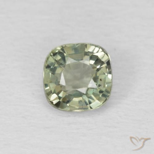0.47ct Natürlicher Graugrün Saphir, Kissen, VS