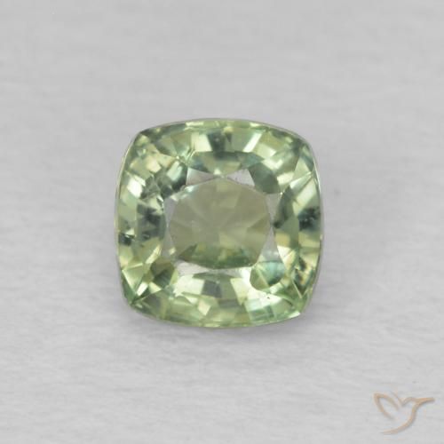 0.64ct Natürlicher Sehr helles Grün Saphir, Kissen, VS