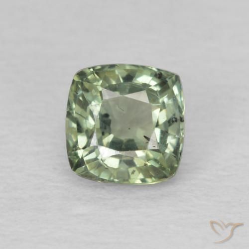 0.63ct Natürlicher hellgrün Saphir, Kissen, VS