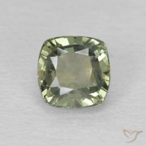0.75ct Natürlicher Helles Waldgrün Saphir, Kissen, VS