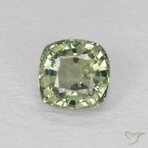 0.64ct Natürlicher hellgrün Saphir, Kissen, VS