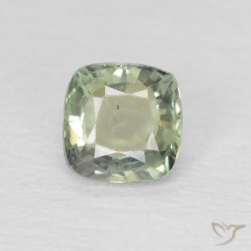 0.49ct Natürlicher Helles Salbeigrün Saphir, Kissen, VS