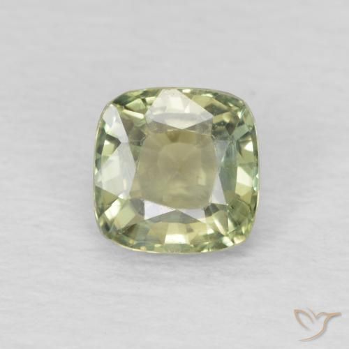 0.57ct Natürlicher Helles Birnengrün Saphir, Kissen, VS