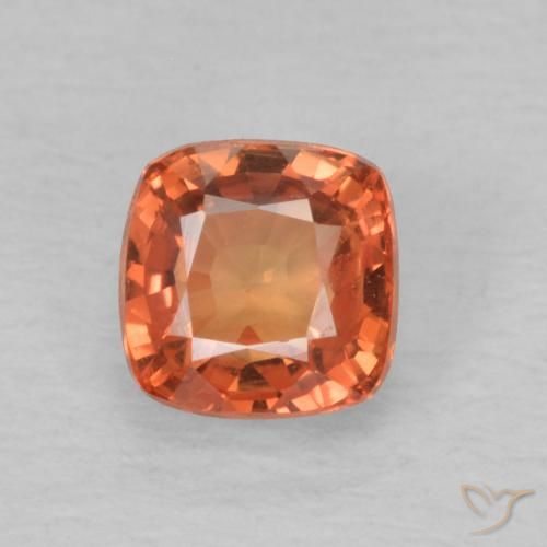 0.74ct Natürlicher orange-rot Saphir, Kissen, VVS