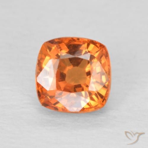 0.66ct Natürlicher hellorange Saphir, Kissen, VVS