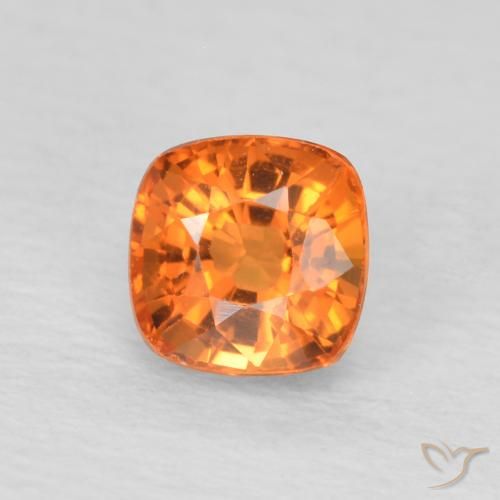 0.61ct Natürlicher hellorange Saphir, Kissen, VVS